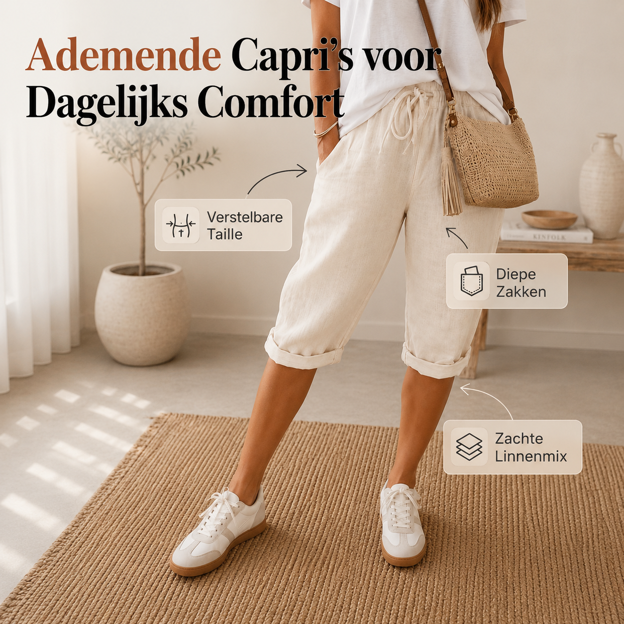 Veloura | Katoen linnen Dames Shorts
